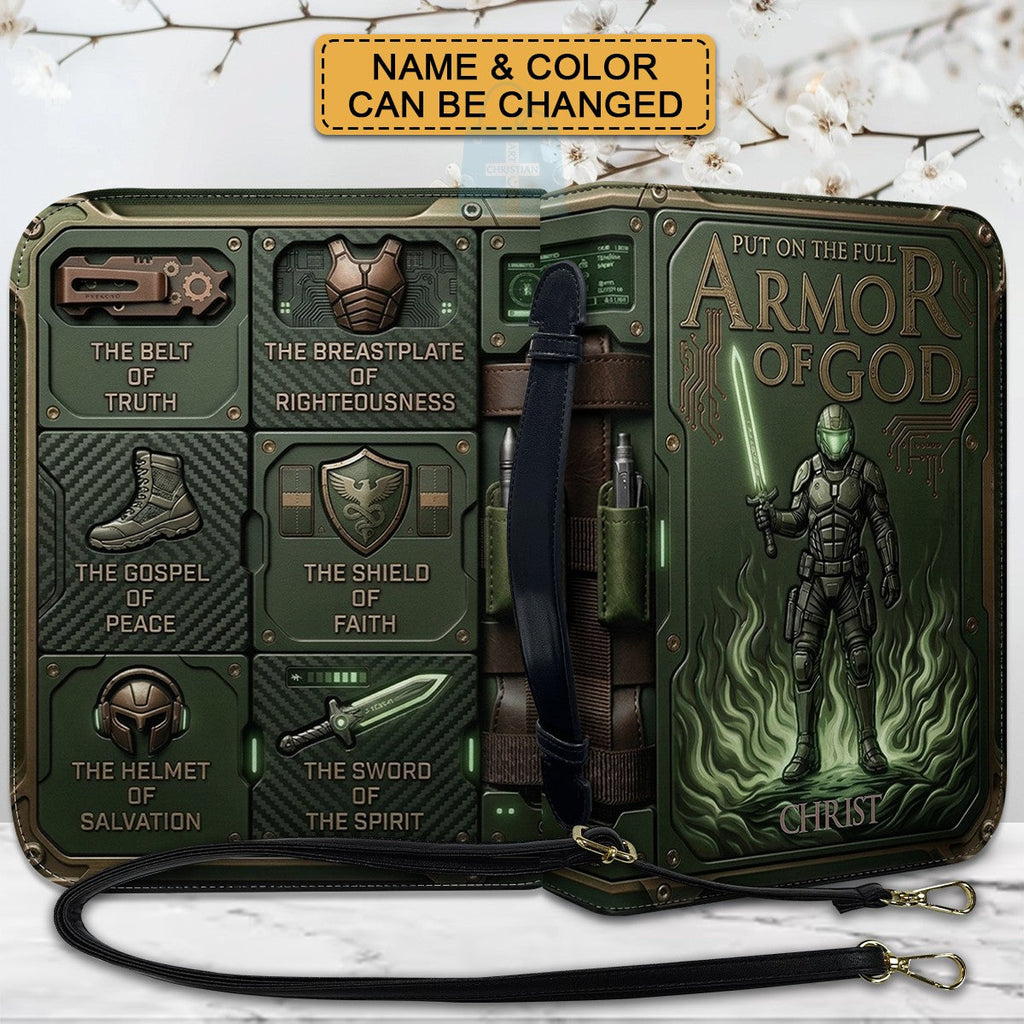 Personalized Armor of God Leather Bible Cover