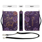 Personalized Purple Butterfly "Be Still" Leather Bible Cover