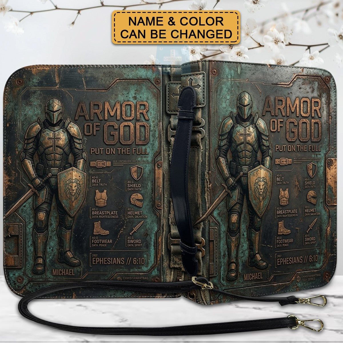 Personalized Armor of God Bible Cover for Men