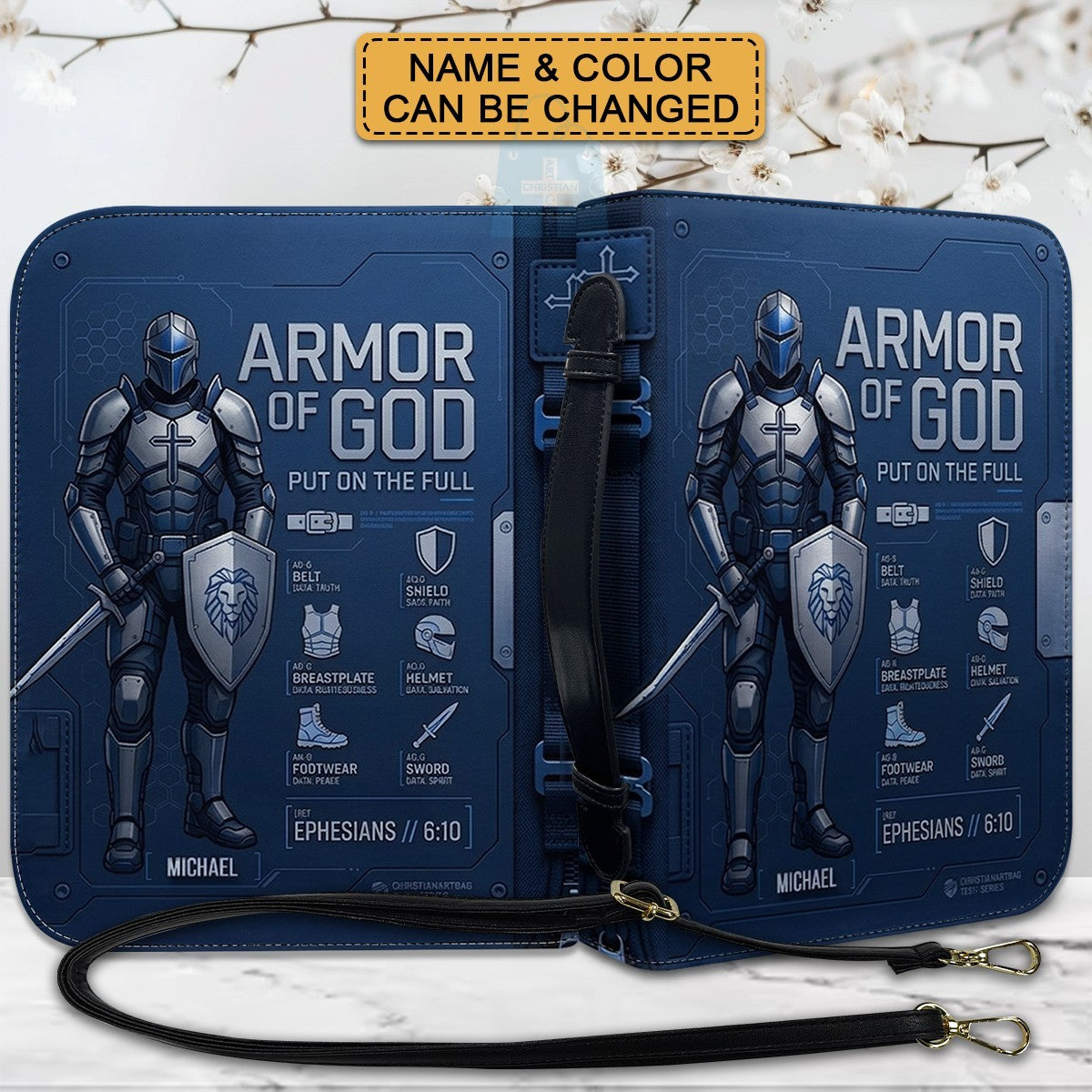 Personalized Armor of God Bible Cover for Men