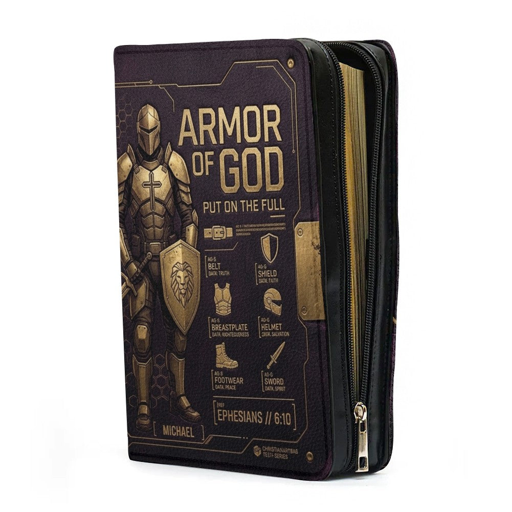 Personalized Armor of God Bible Cover for Men