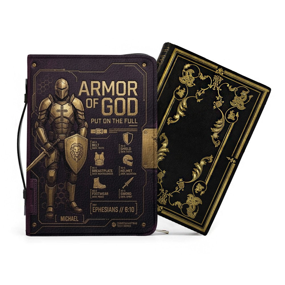 Personalized Armor of God Bible Cover for Men