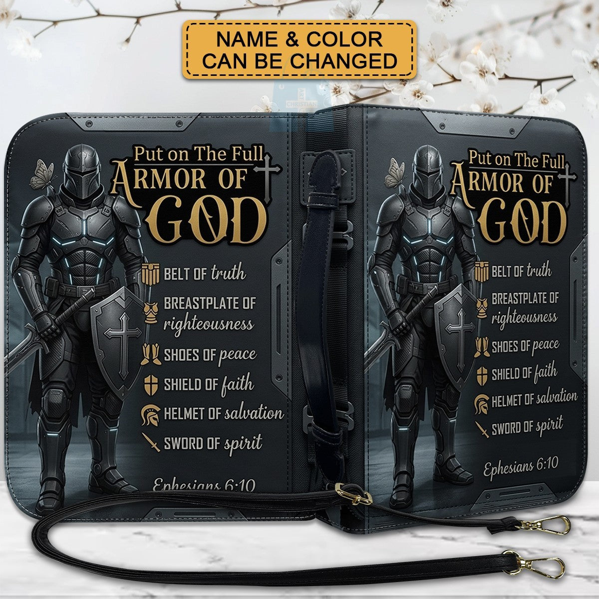 Personalized Armor of God Bible Cover for Men