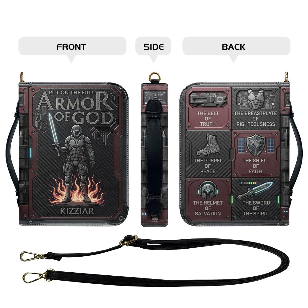 Personalized Armor of God Leather Bible Cover