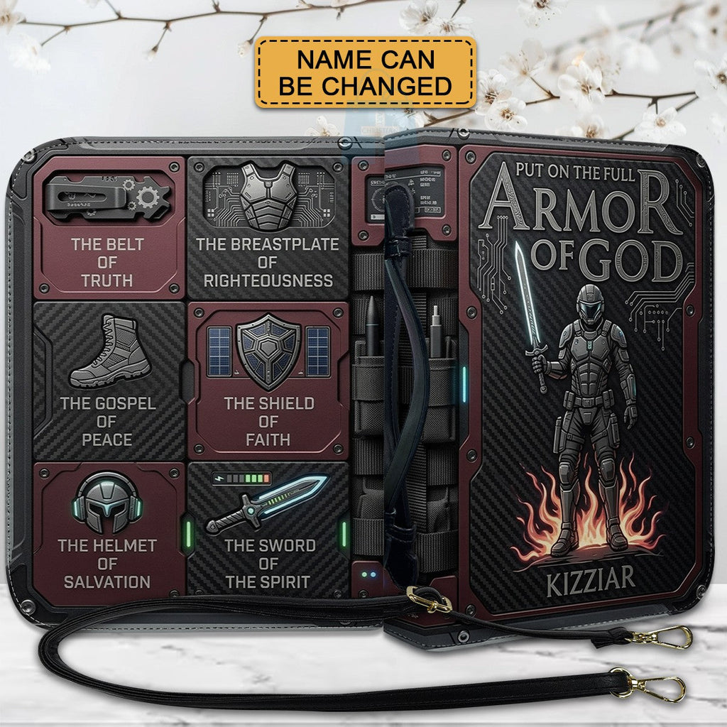 Personalized Armor of God Leather Bible Cover