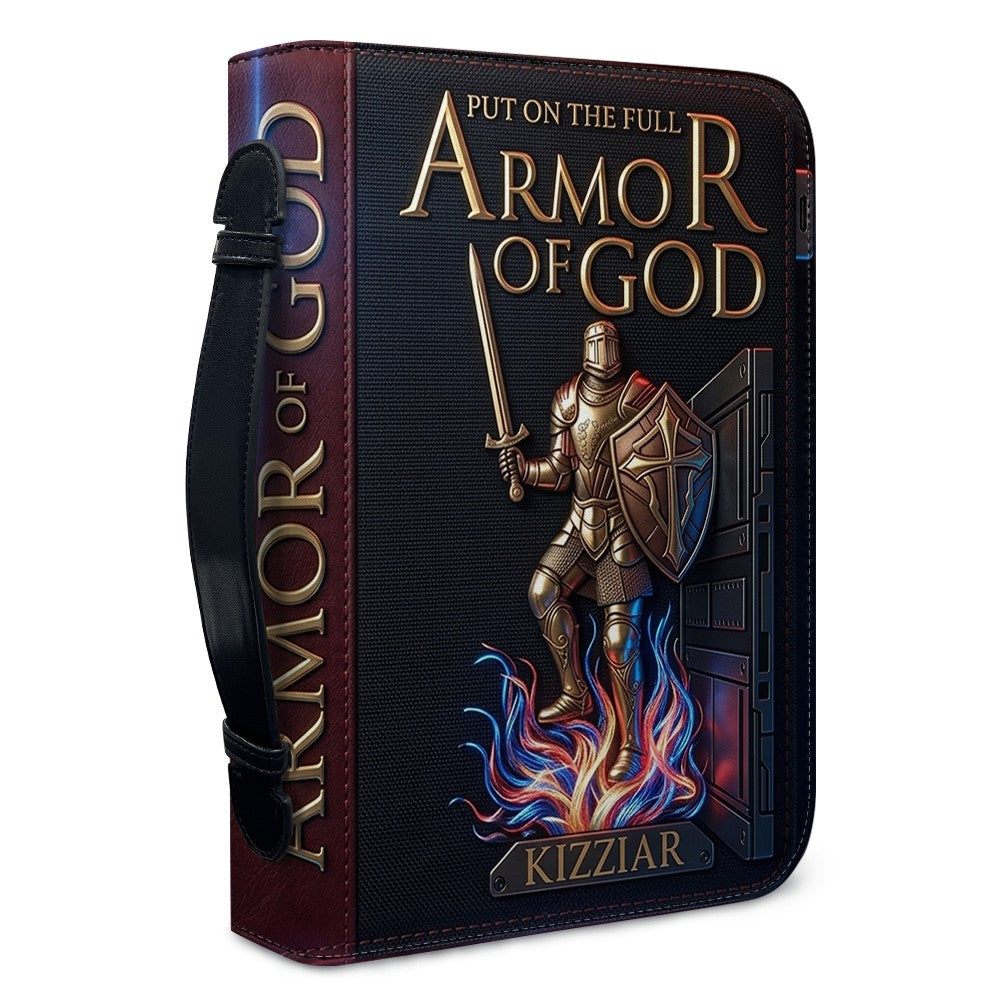 Personalized Armor of God Leather Bible Cover