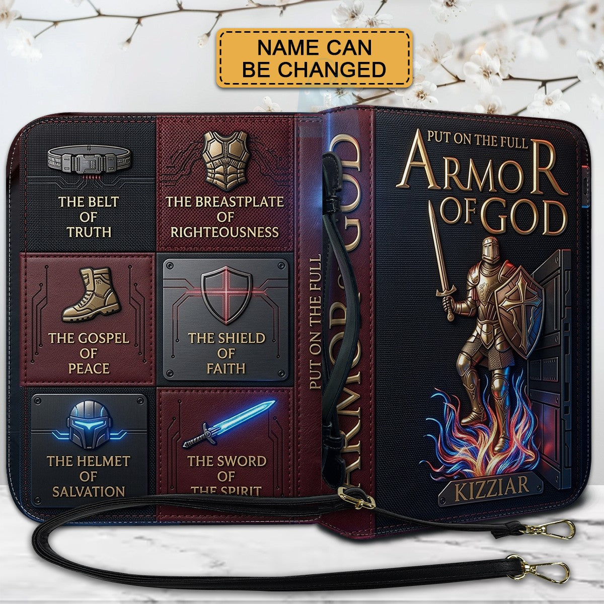 Personalized Armor of God Leather Bible Cover