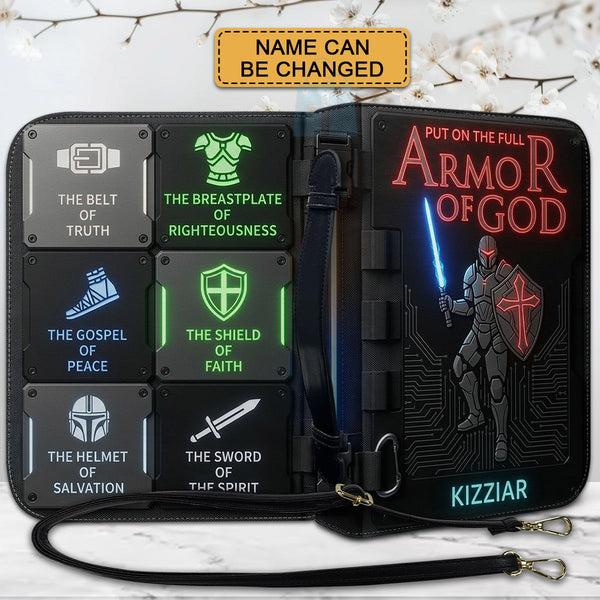 Personalized Armor of God Leather Bible Cover