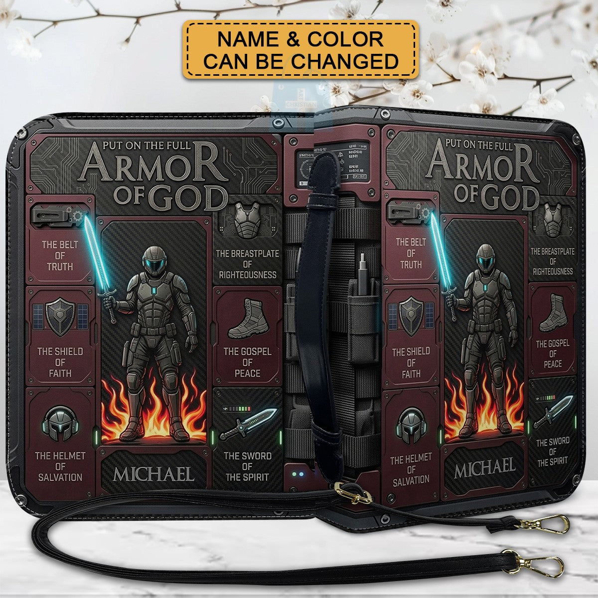 Personalized Armor of God Bible Cover for Men