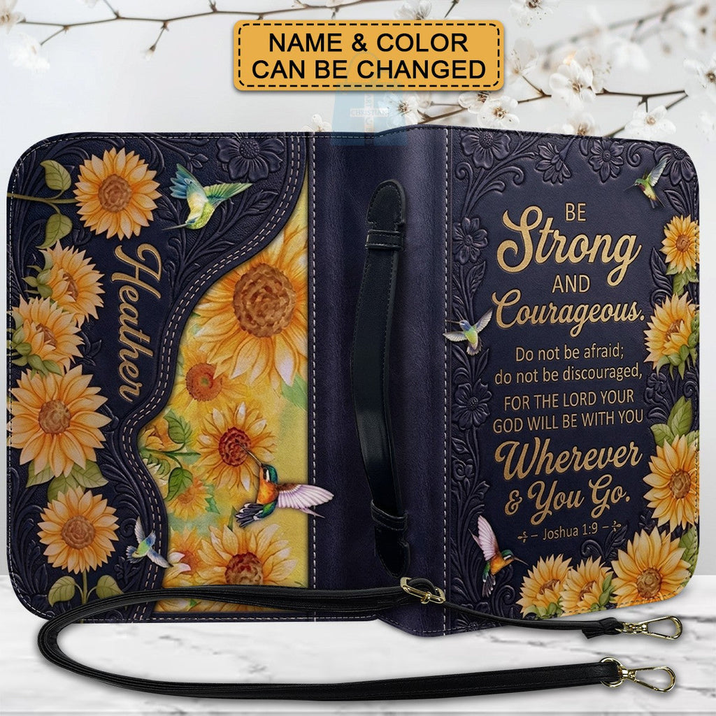 Personalized Sunflower Hummingbird Bible Cover