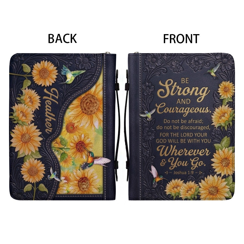 Personalized Sunflower Hummingbird Bible Cover