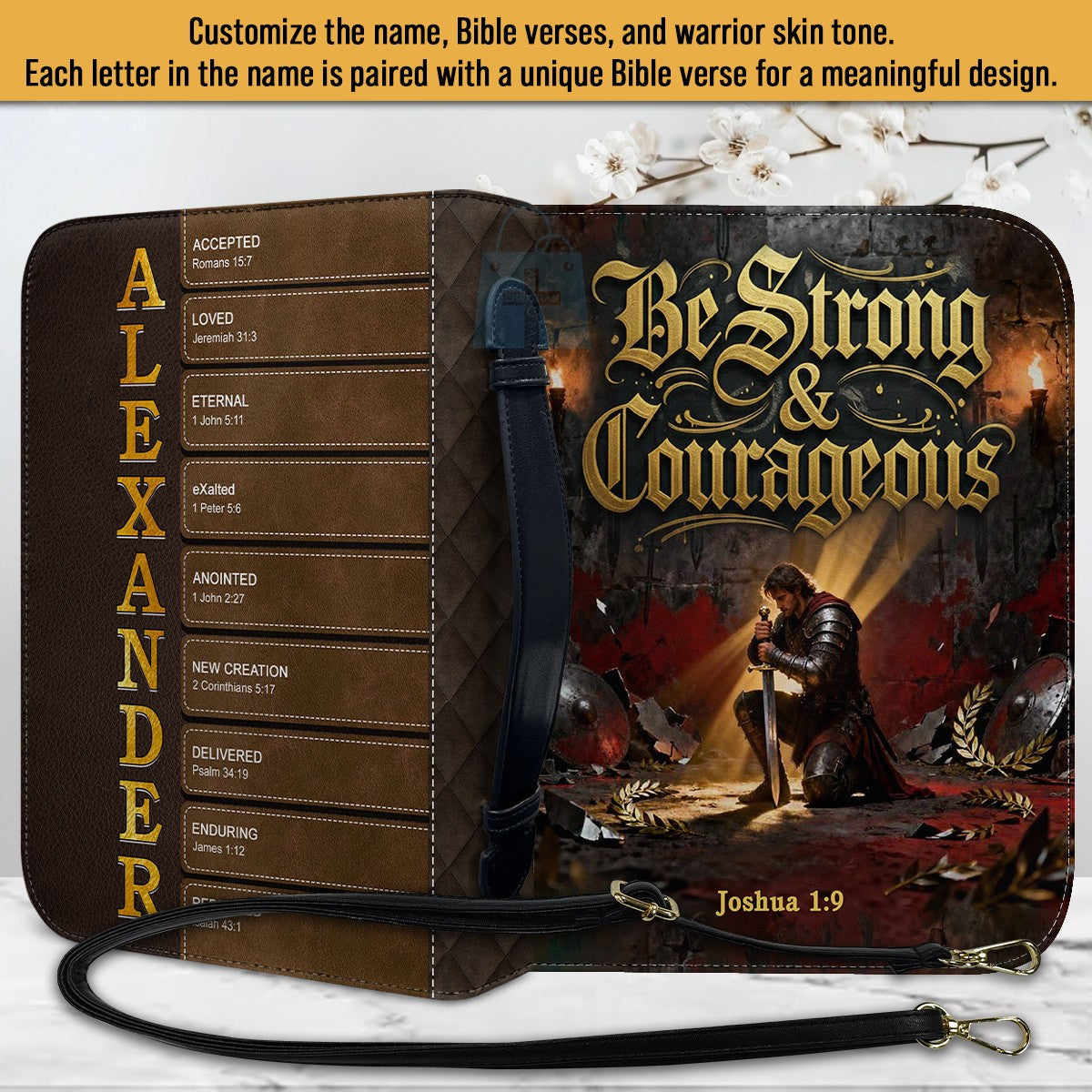 Personalized Bible Cover for Men with Custom Name