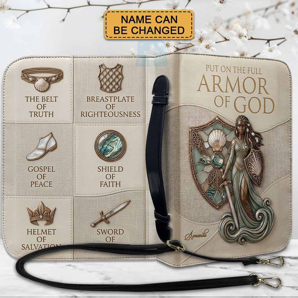Personalized Armor of God Leather Bible Cover
