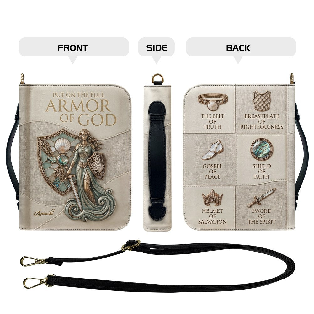 Personalized Armor of God Leather Bible Cover