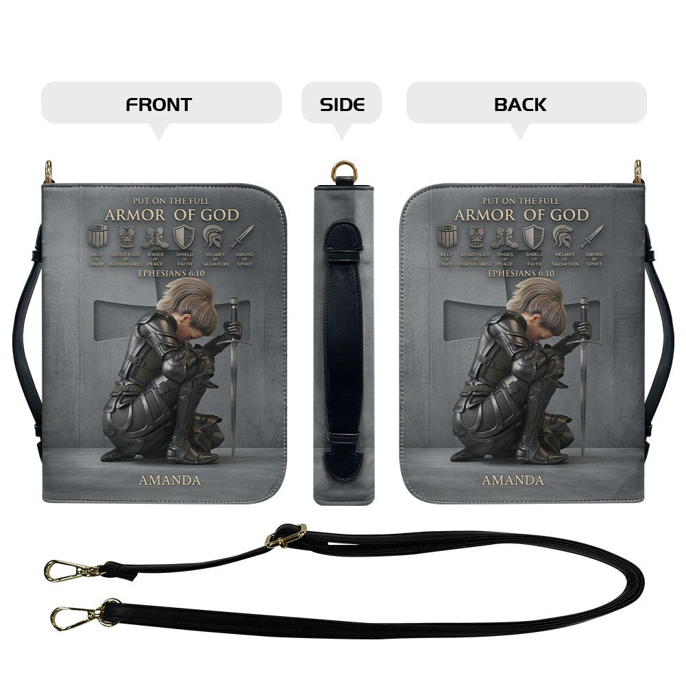 Personalized Armor of God Leather Bible Cover