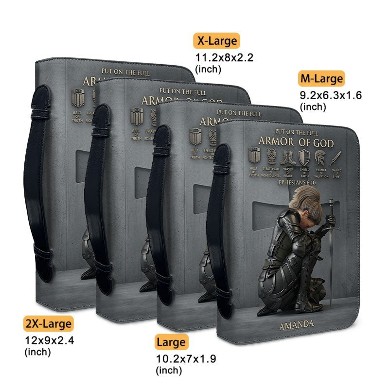 Personalized Armor of God Leather Bible Cover