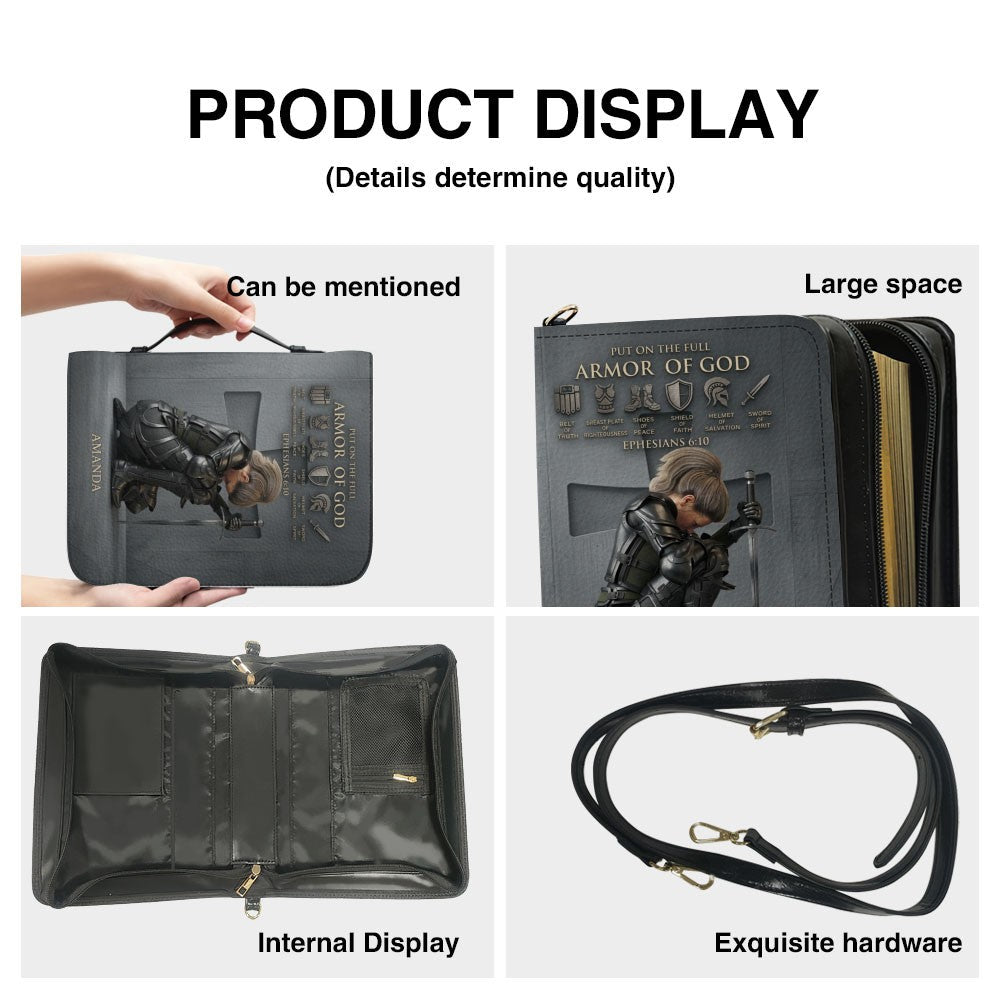 Personalized Armor of God Leather Bible Cover