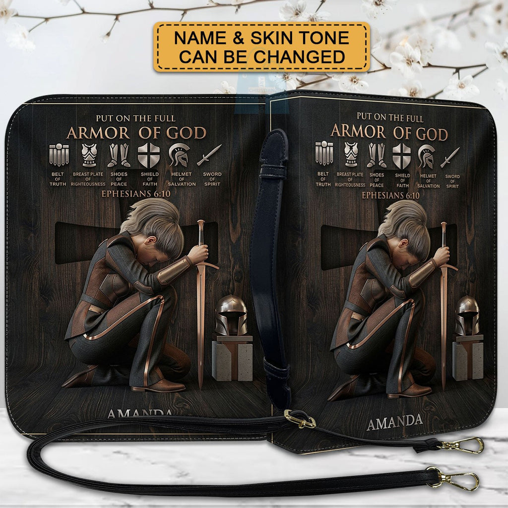 Personalized Armor of God Leather Bible Cover