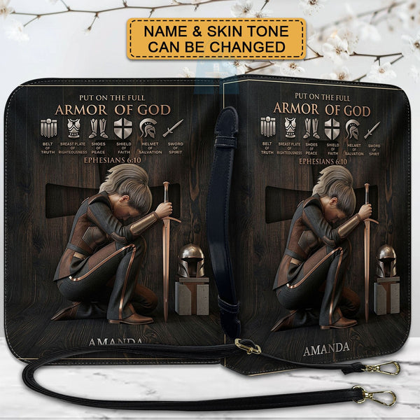 Personalized Armor of God Leather Bible Cover
