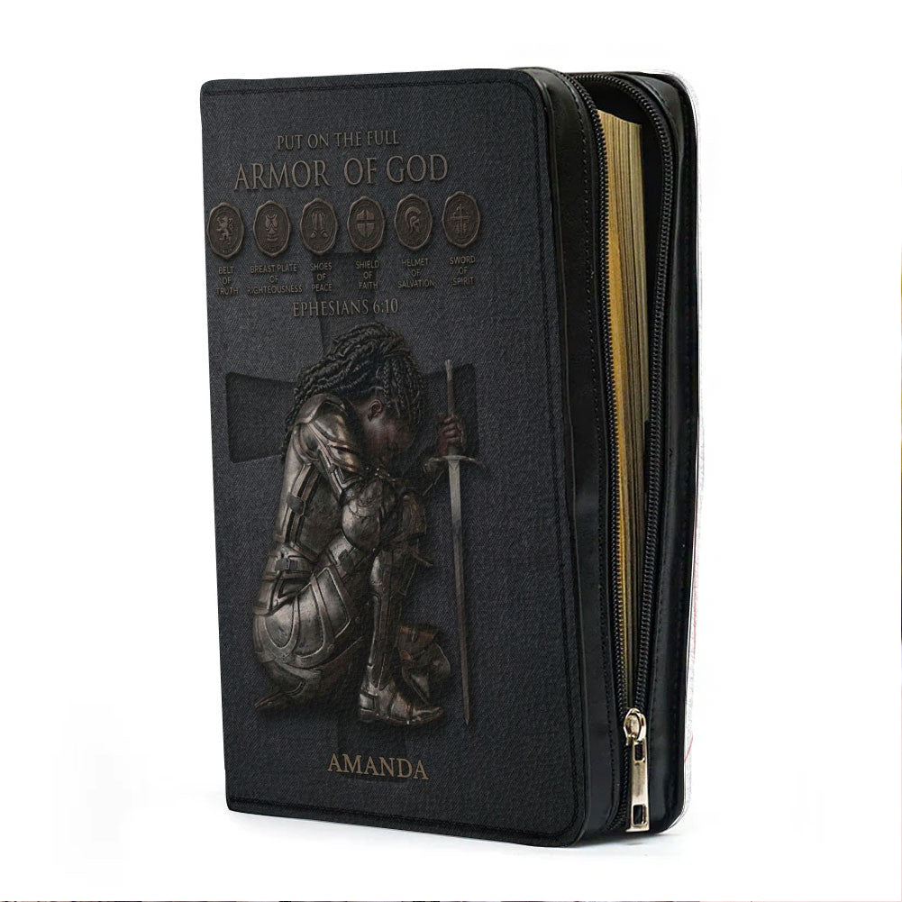 Personalized Armor of God Leather Bible Cover