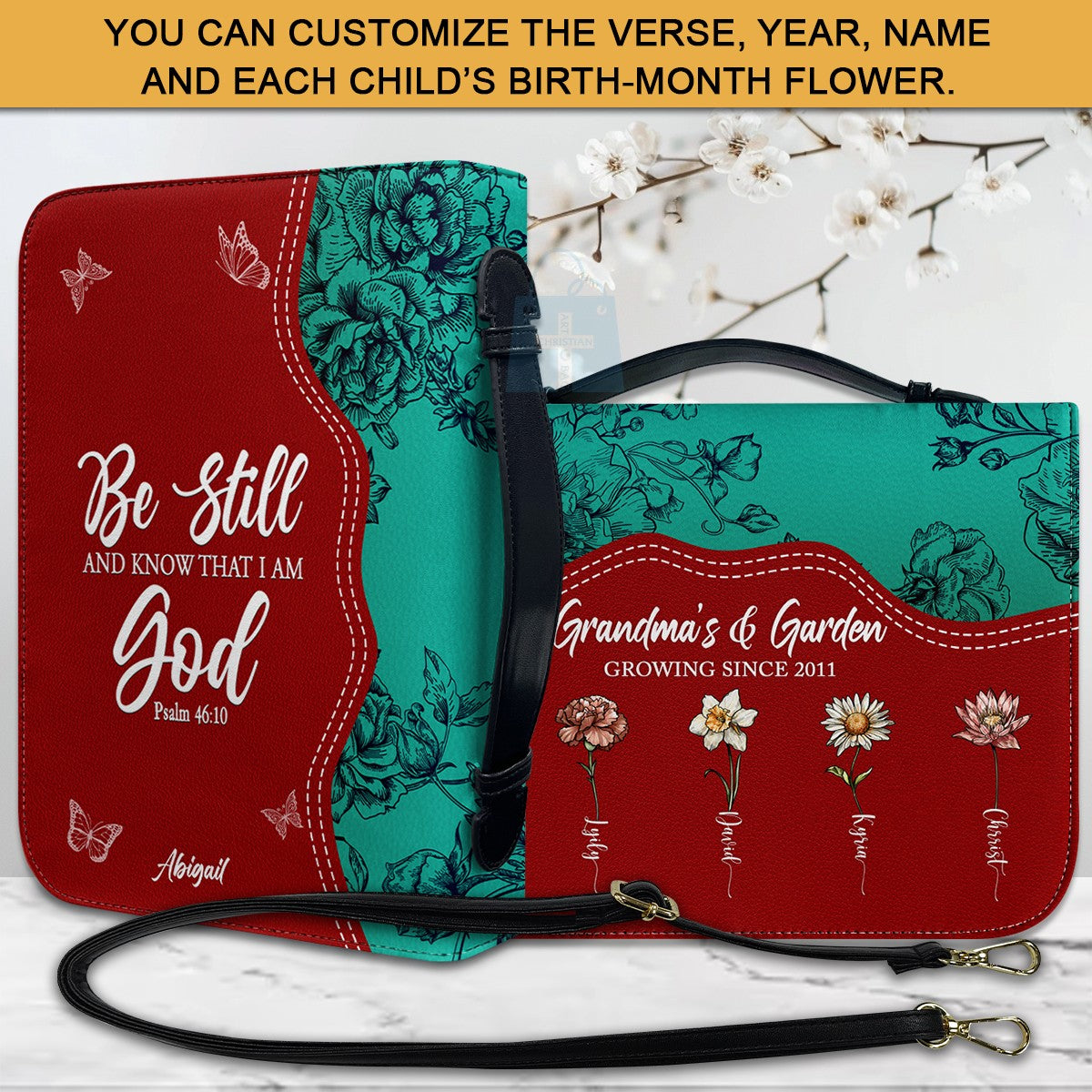 Personalized Birth Flower & Verse Bible Cover