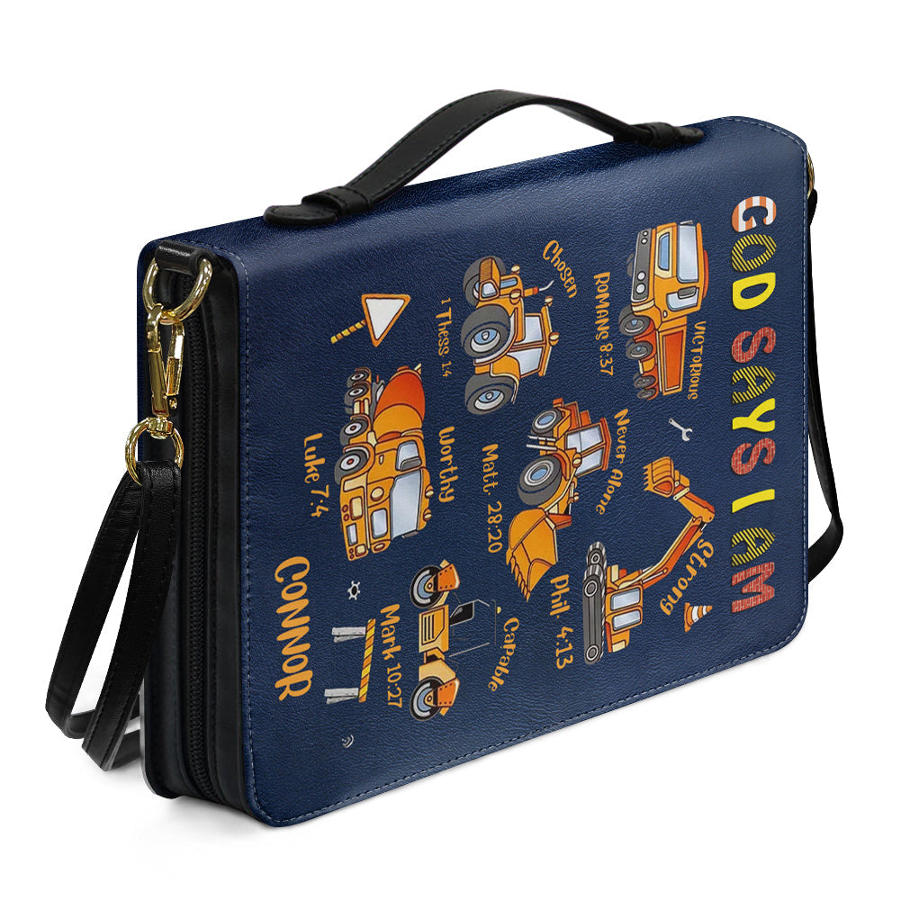 Personalized Kids Construction Bible Cover