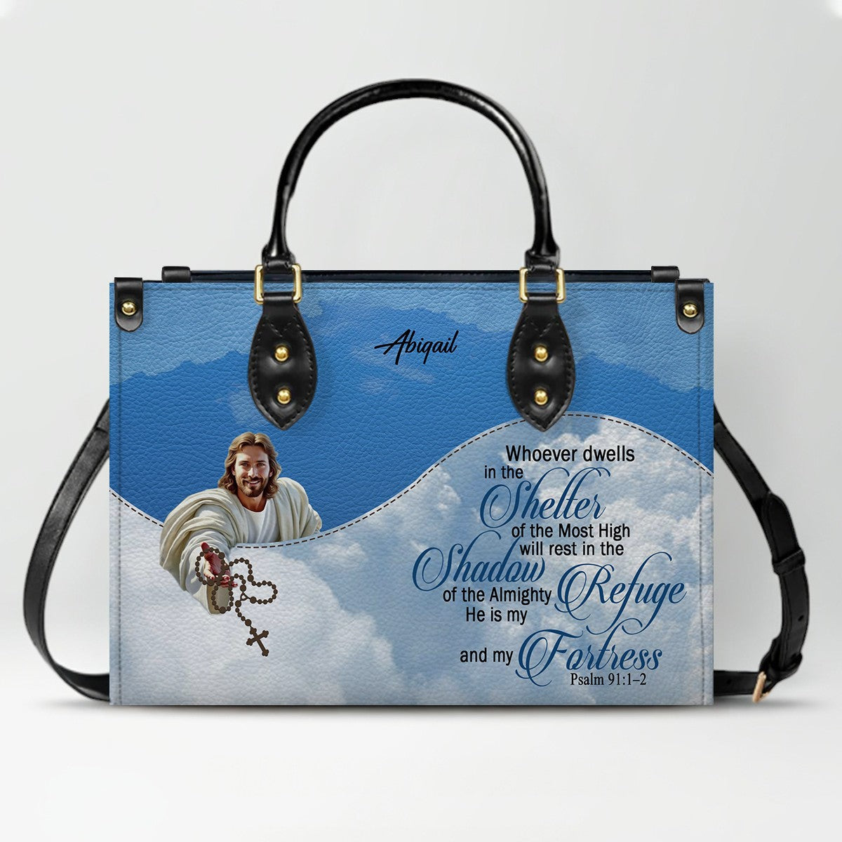 Personalized Bible Verse Leather Handbag