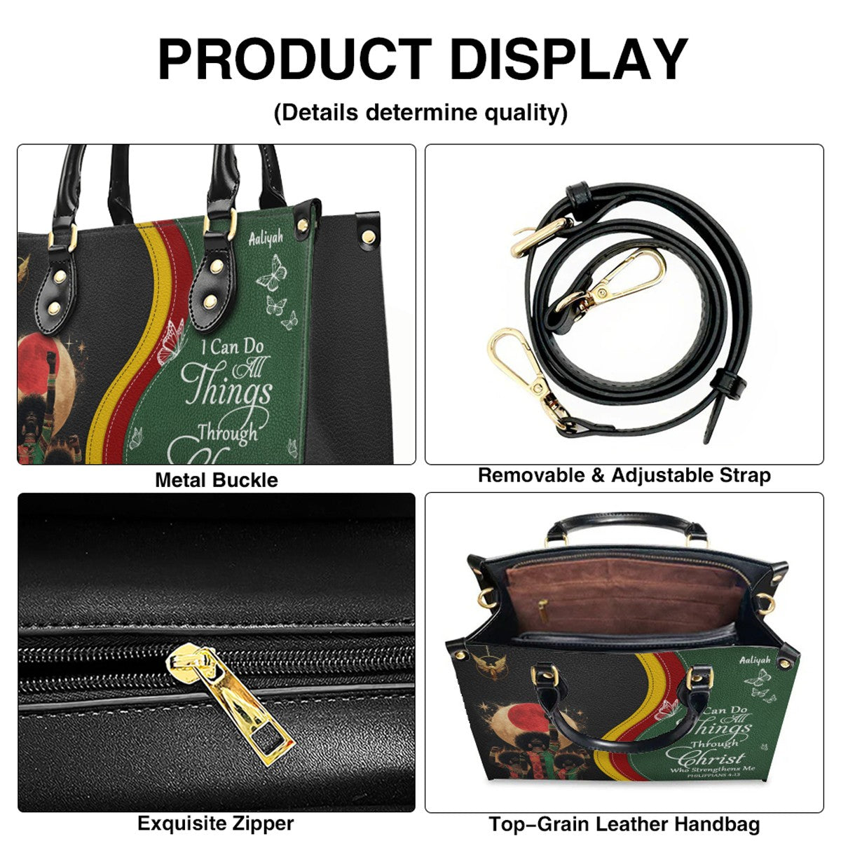 Personalized Christian Leather Handbag for Women