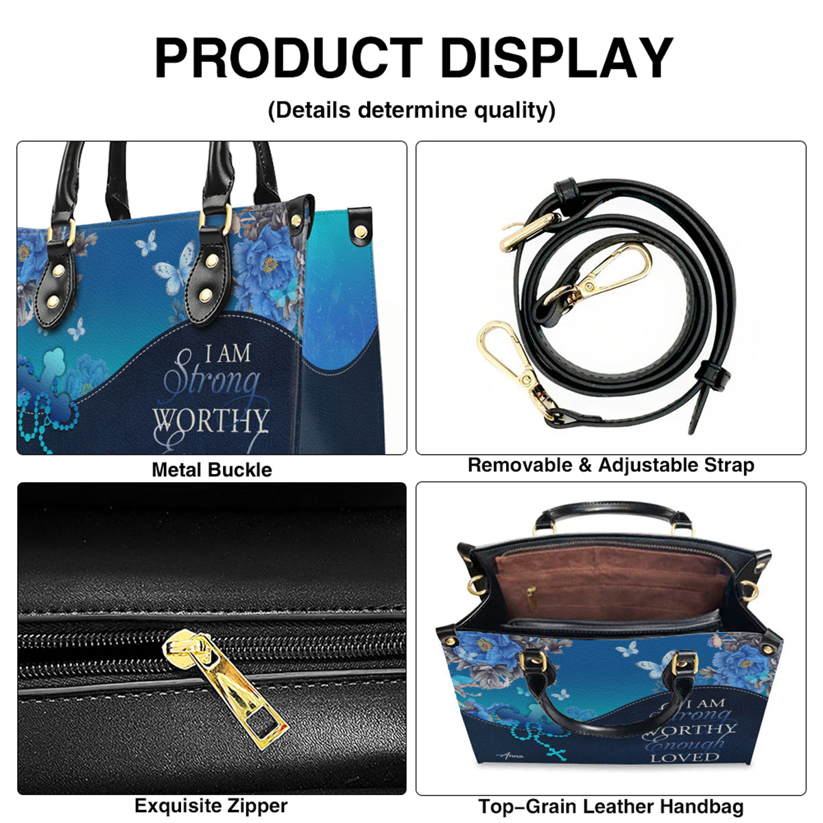 Personalized Christian Faith Leather Handbag