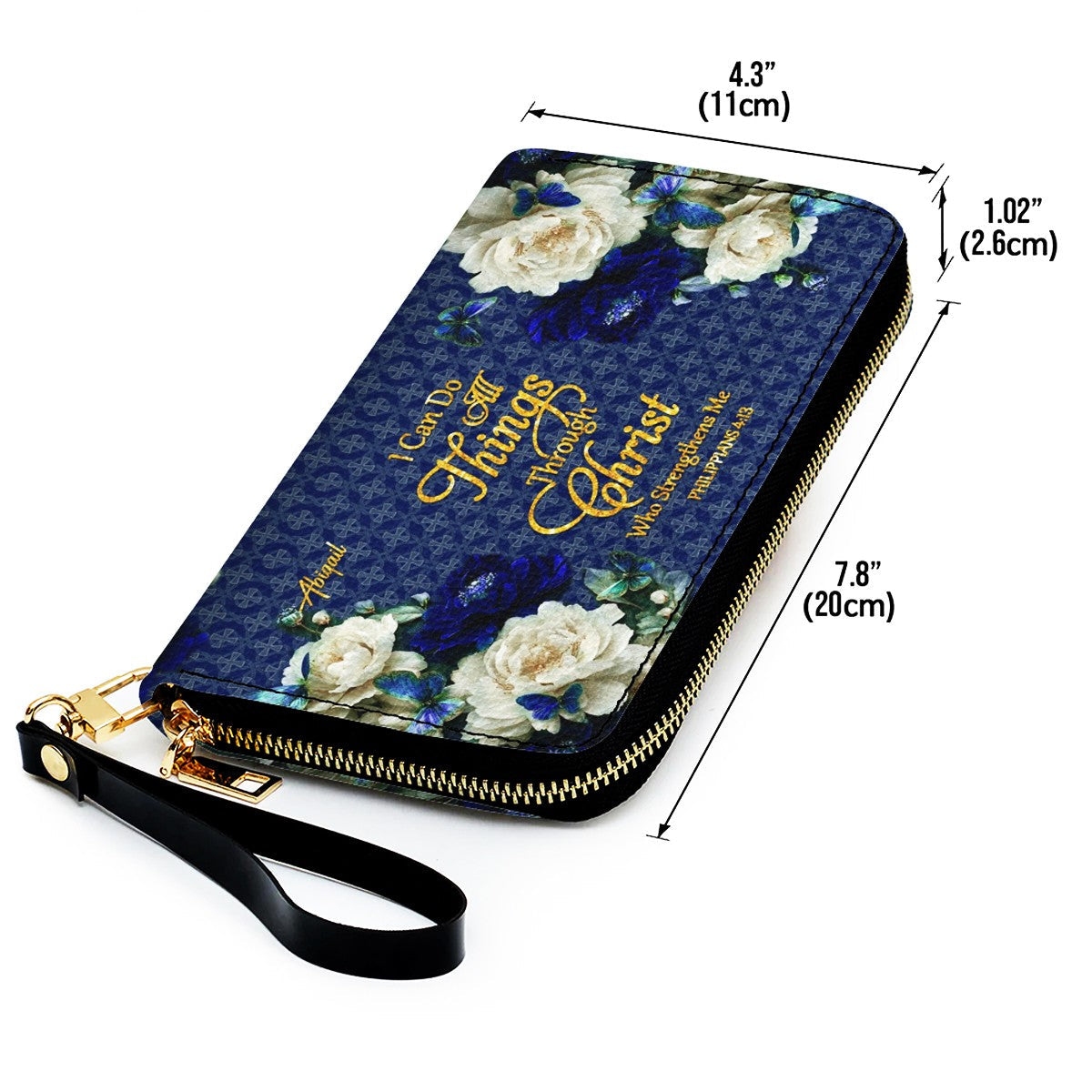 Personalized Christian Floral Leather Handbag Set