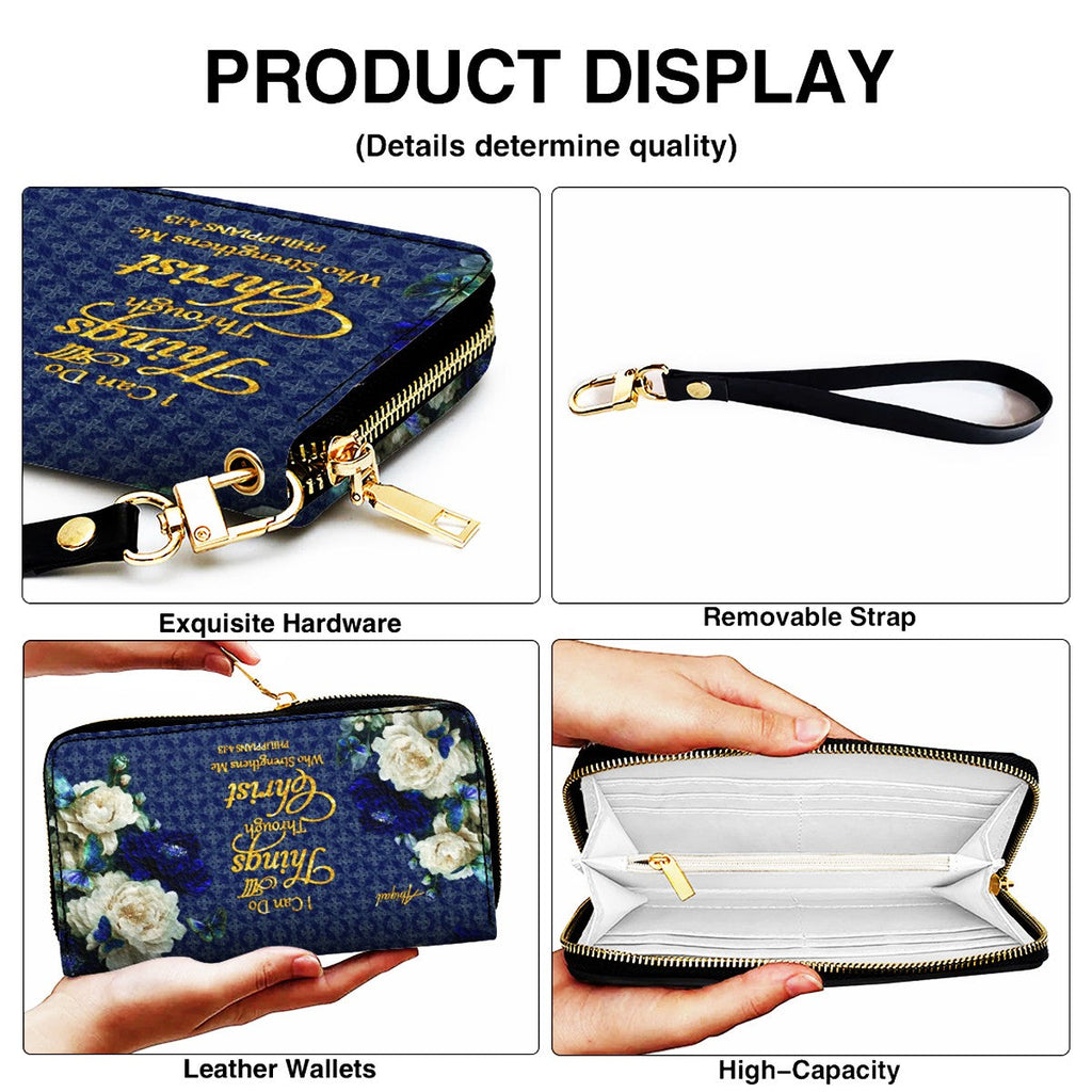 Personalized Christian Floral Leather Handbag Set