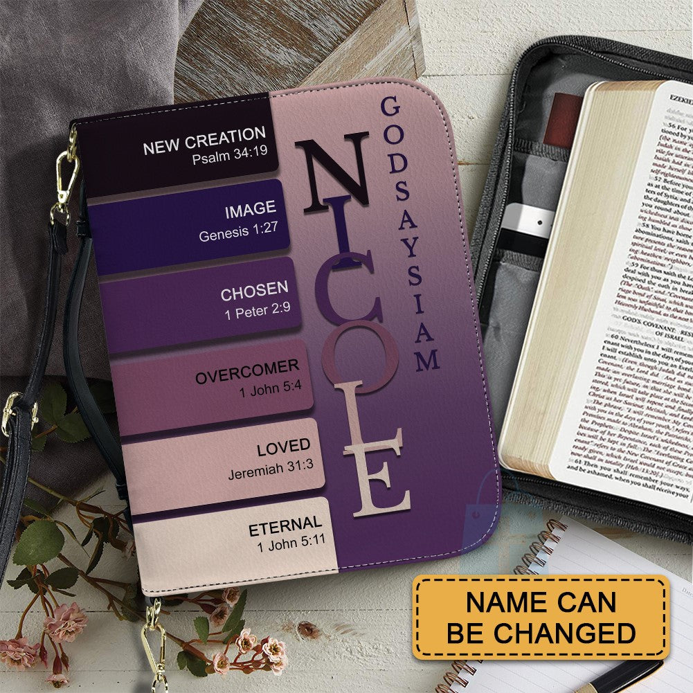 Personalized Name Meaning Lavender Bible Cover