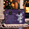 Isaiah 54:17 Personalized Purple Leather Handbag