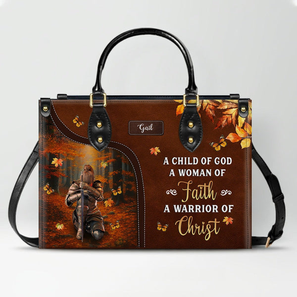 Woman of Faith Warrior of Christ Leather Handbag