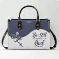 Custom "Be Still" Christian Leather Tote Bag