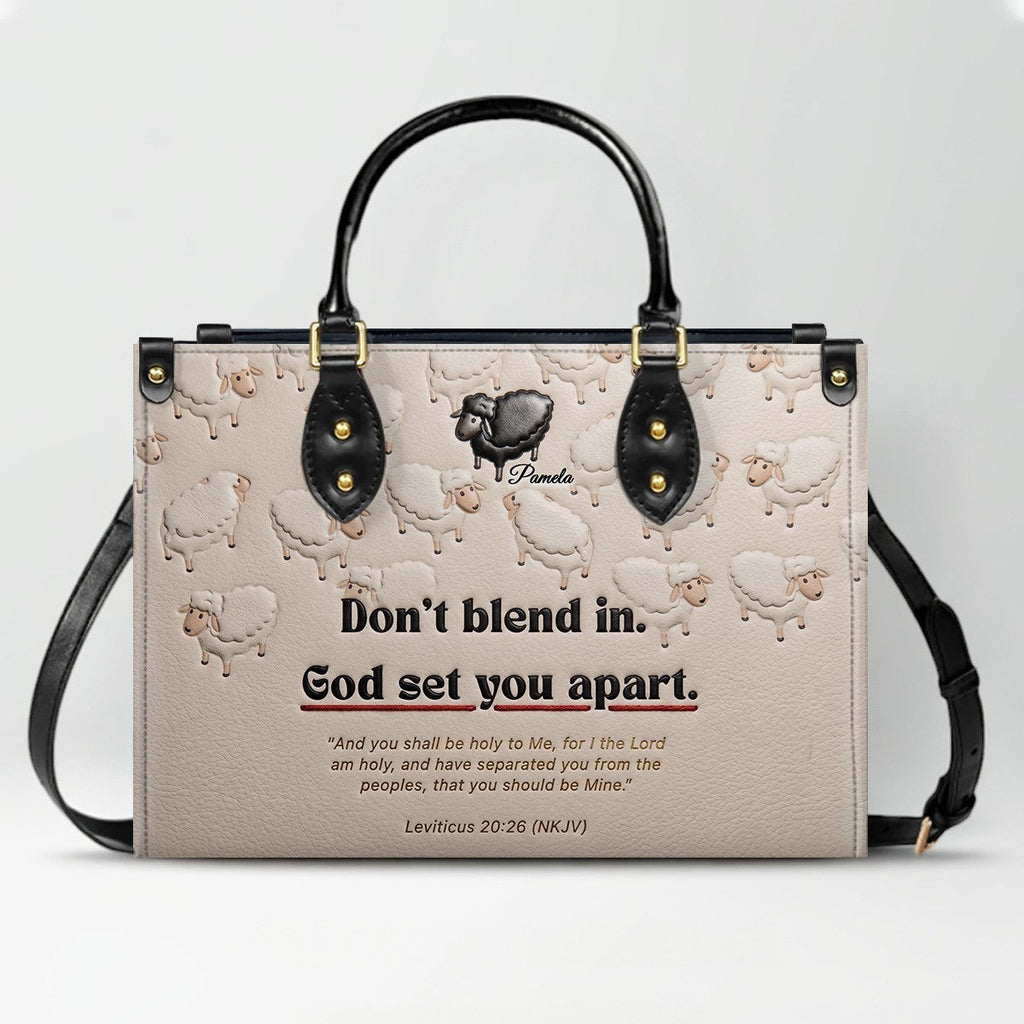 God Set You Apart Personalized Leather Tote Bag