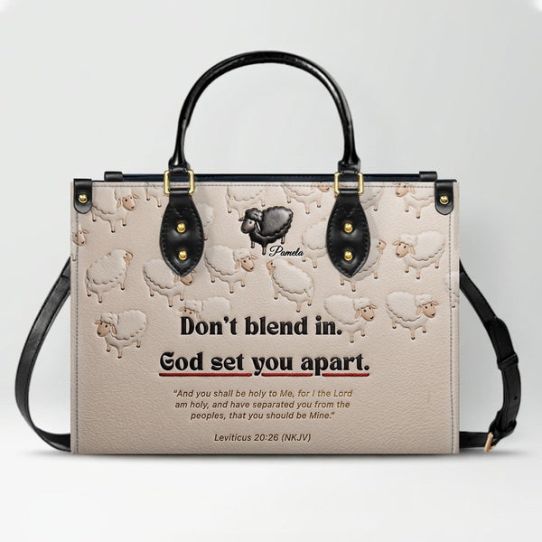God Set You Apart Personalized Leather Tote Bag