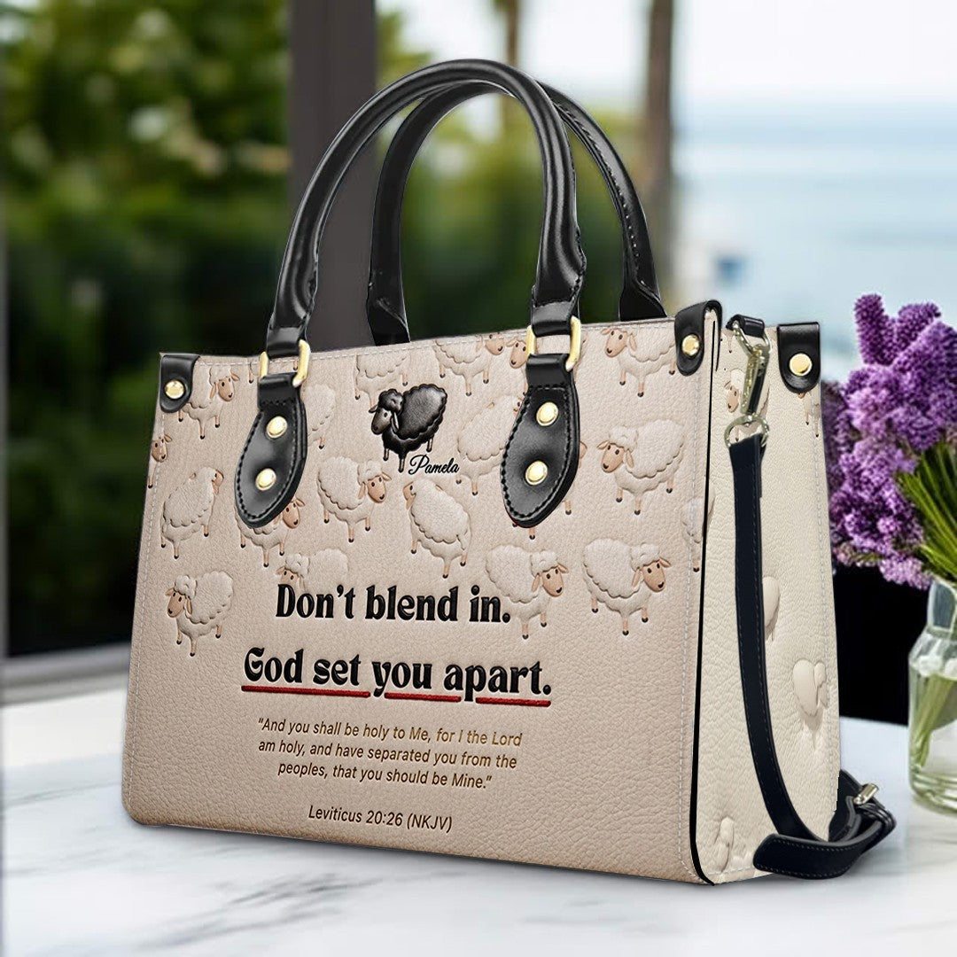 God Set You Apart Personalized Leather Tote Bag