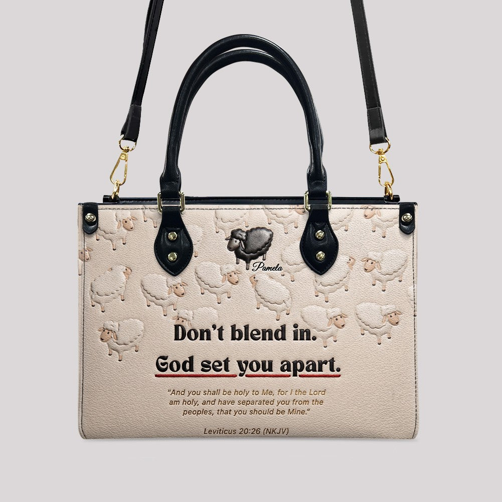 God Set You Apart Personalized Leather Tote Bag