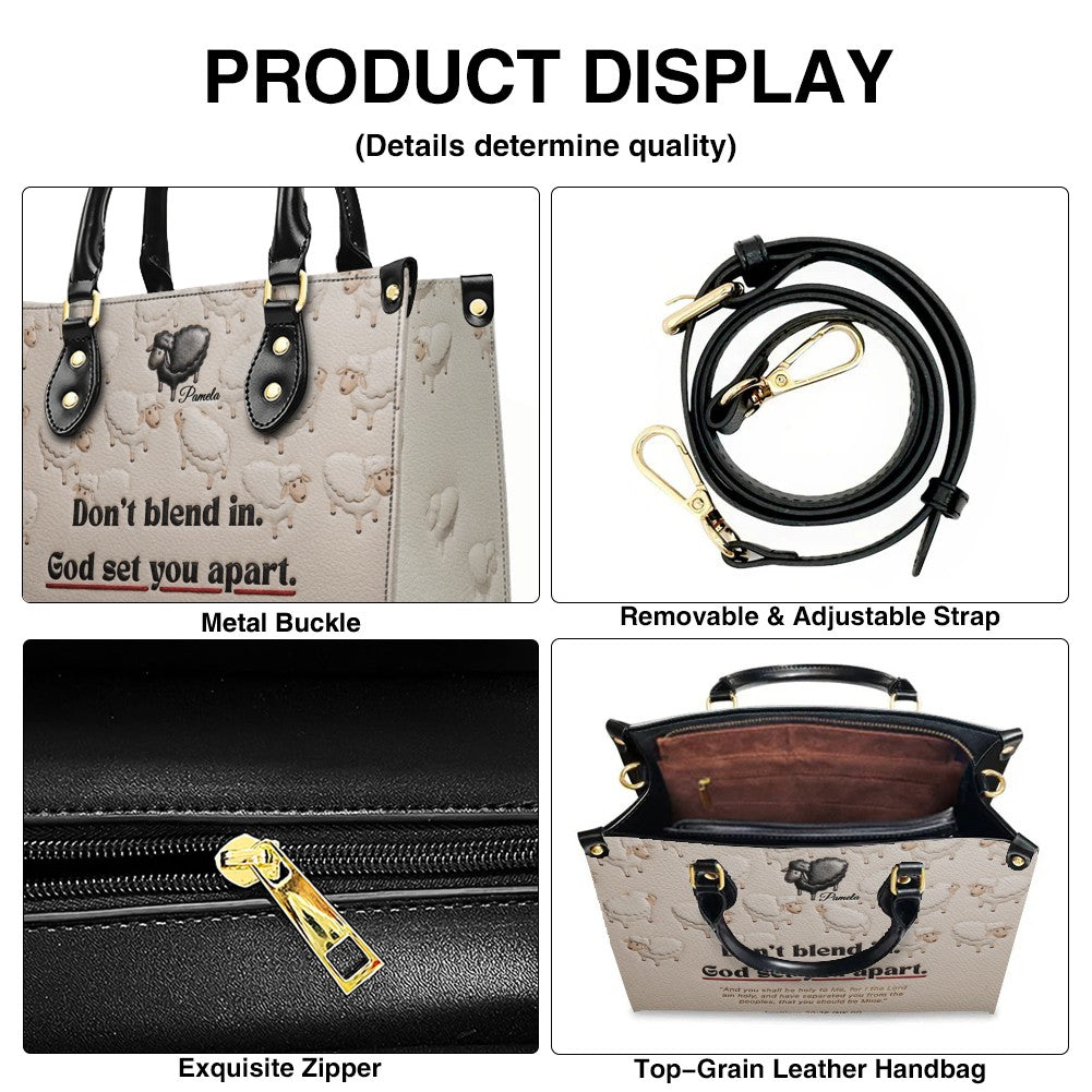 God Set You Apart Personalized Leather Tote Bag