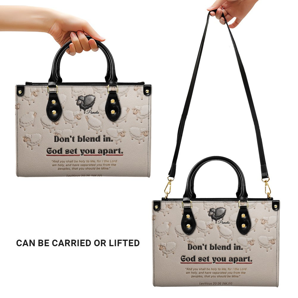 God Set You Apart Personalized Leather Tote Bag