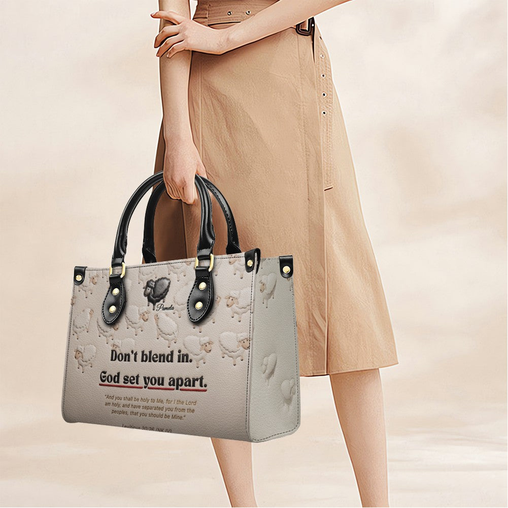 God Set You Apart Personalized Leather Tote Bag