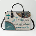 2 Timothy 1:7 Dragonfly Leather Tote Bag