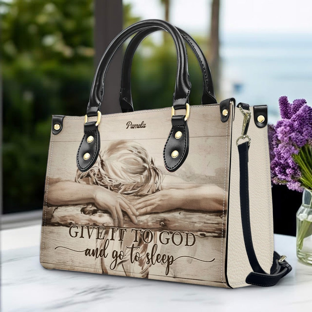 Personalized Give It to God Faith Leather Handbag