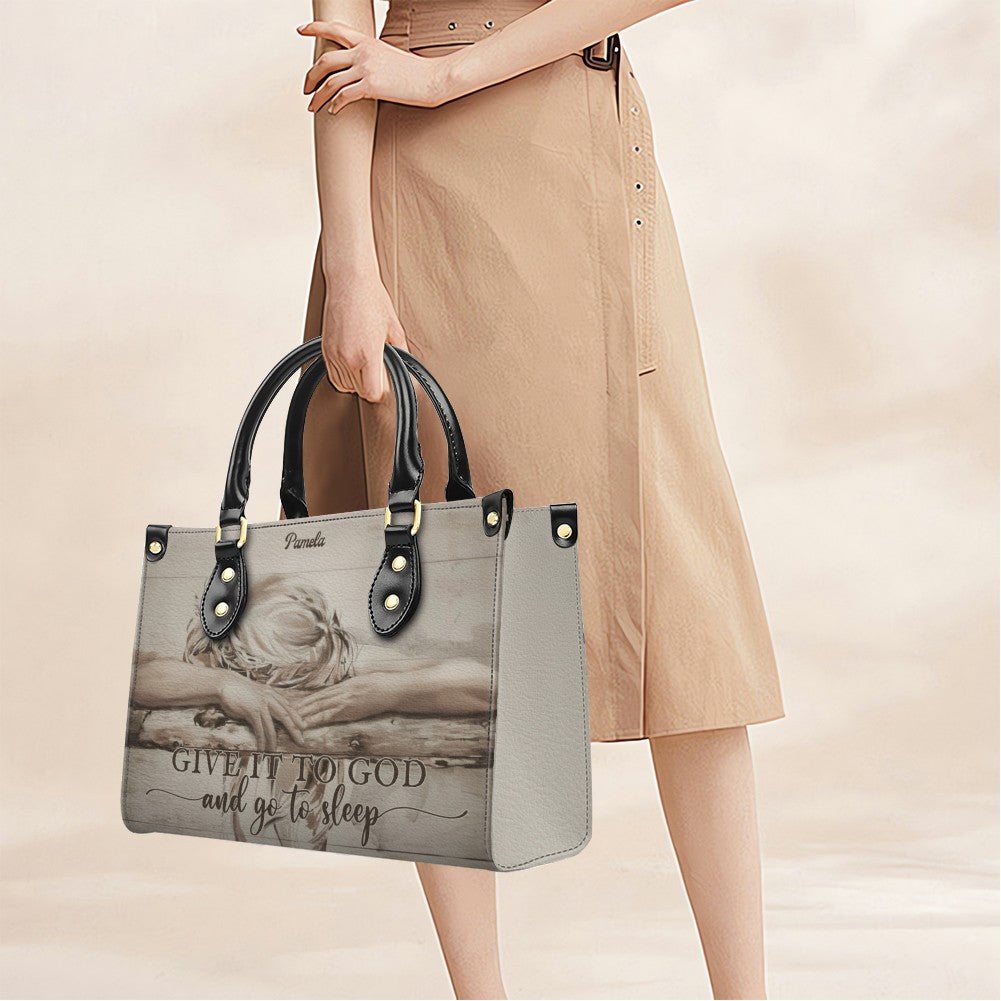 Personalized Give It to God Faith Leather Handbag