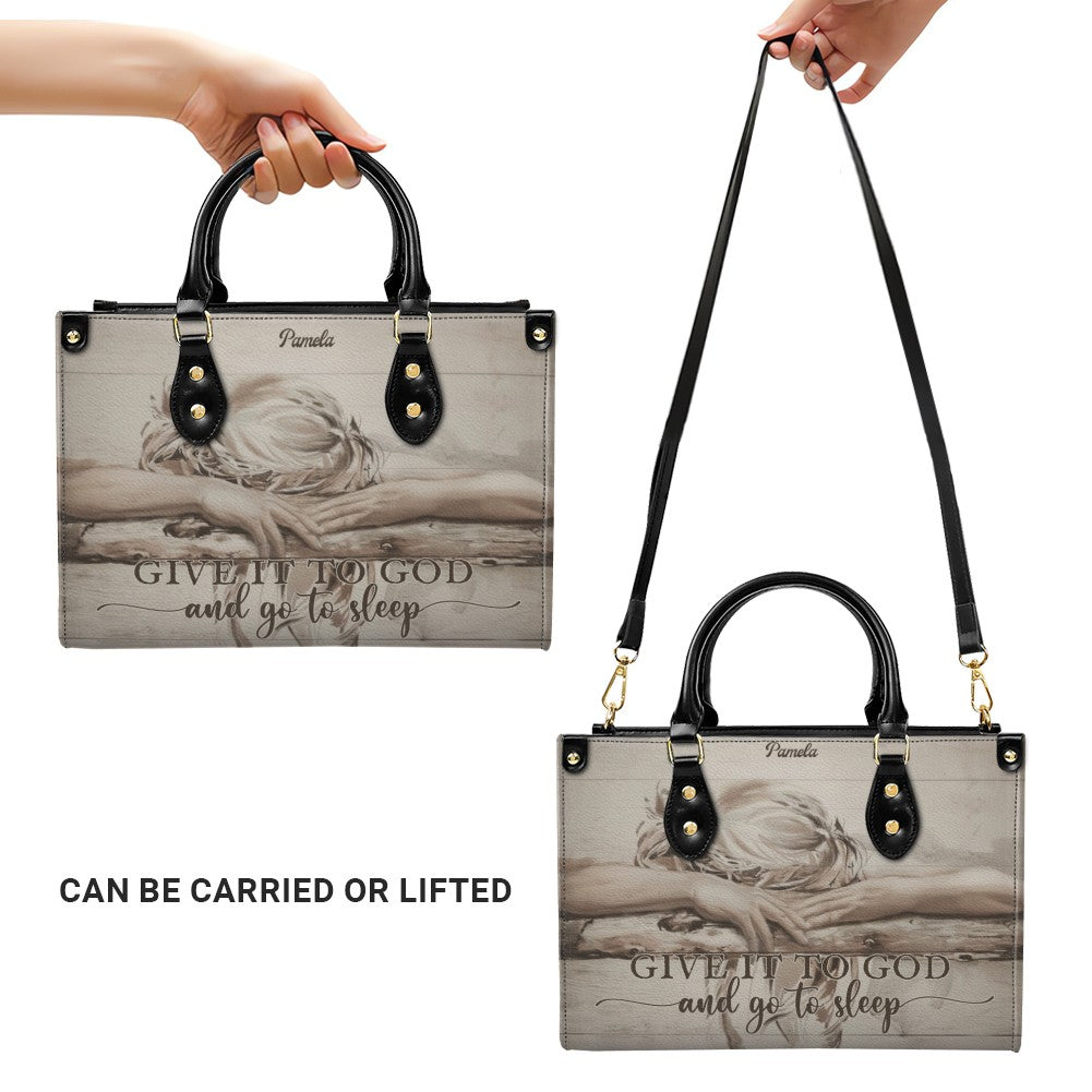 Personalized Give It to God Faith Leather Handbag