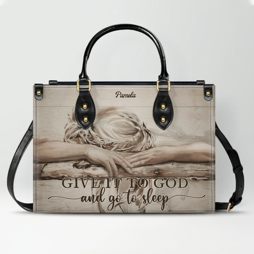Personalized Give It to God Faith Leather Handbag