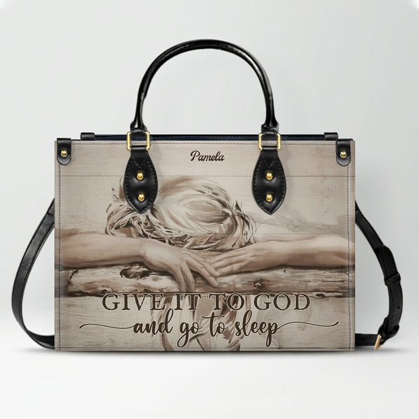 Personalized Give It to God Faith Leather Handbag