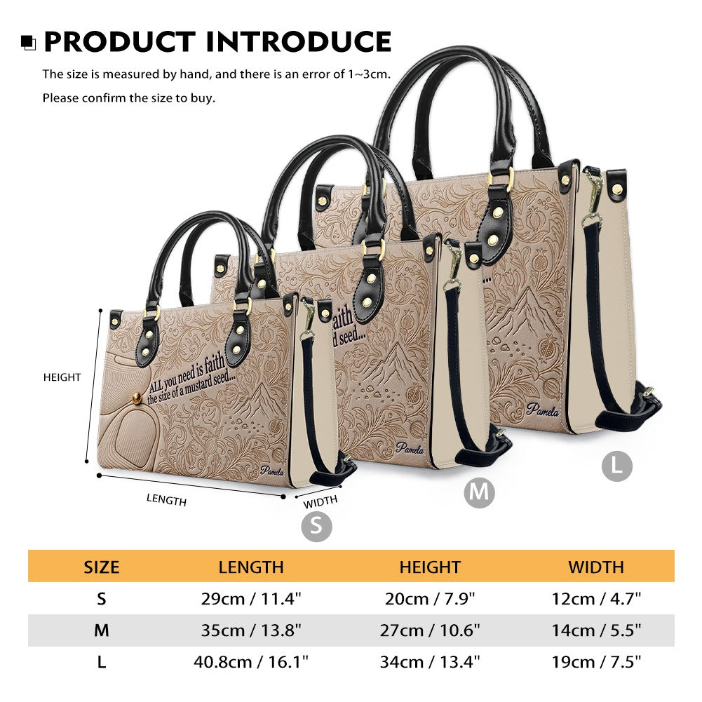 Faith as a Mustard Seed Personalized Leather Bag