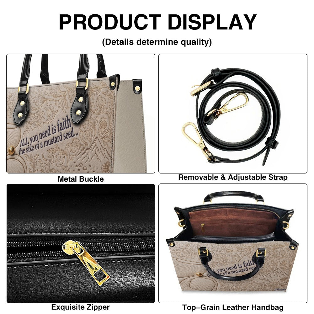 Faith as a Mustard Seed Personalized Leather Bag